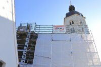 Im September war Baubeginn für die Außenrenovierung der Wallfahrtskirche Mariä Himmelfahrt auf dem Bogenberg.